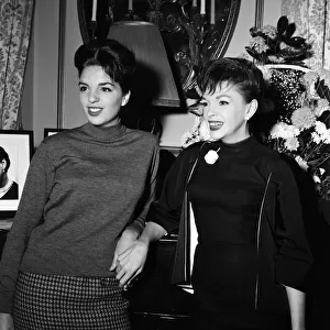 Liza Minnelli, 18, is pictured with her mother Judy Garland, 42