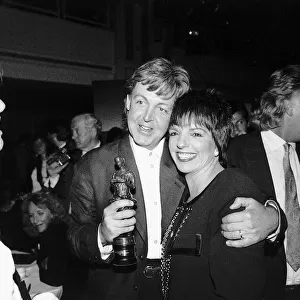 Liza Minnelli Actress Singer with Paul and Linda McCartney at Londons Grosvenor House