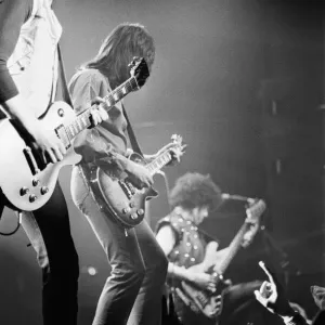 Thin Lizzy, Rock Group, perform at The Apollo, Coventry, Warwickshire in December 1981 Thin Lizzy, Rock Group, perform at The Apollo, Coventry, Warwickshire in December 1981