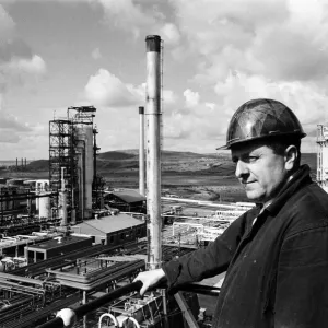 Llandarcy Oil Refinery Print, Distillation Tower View