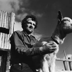 Llanrumney Adventure playground. (Picture) Bobby the goat with Alan Mort a Llanrumney Adventure playground. (Picture) Bobby the goat with Alan Mort a
