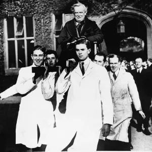 LLoyd George being carried in chair by students at Sheffield University October LLoyd George being carried in chair by students at Sheffield University October