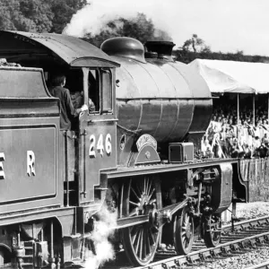 LNER Steam Engine No. 246, Morayshire, making its way past the crowds on the Shildon to