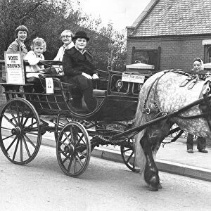Would be local councillor at Brandon, County Durham, Ernest Brown used horse power to