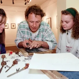Local Students Learn Lino Printing Techniques at Middlesbrough Art Gallery 1994
