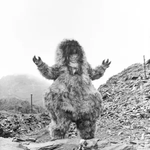 On location filming Dr Who. Actor Patrick Troughton filming in Snowdonia with the Yeti On location filming Dr Who. Actor Patrick Troughton filming in Snowdonia with the Yeti