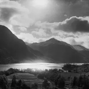 Loch Shiel, Glenfinnan with Meall a Bhainne and the Meall Doire Na Mnatha hills in Loch Shiel, Glenfinnan with Meall a Bhainne and the Meall Doire Na Mnatha hills in