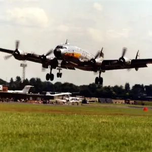 A Lockheed Constellation airliner takes off on its way to the Sunderland International A Lockheed Constellation airliner takes off on its way to the Sunderland International
