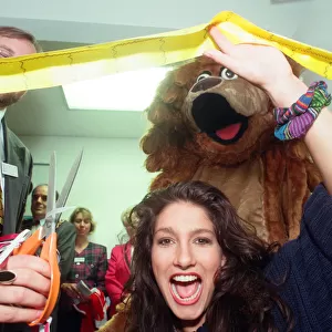 The Loco Lion appeal was launched at North Tees Hospital by Gladiator Diane Youdale (Jet)