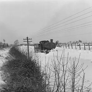 Print of Locomotive 3218 in a Snow Drift Print of Locomotive 3218 in a Snow Drift