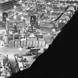 Logistics depot at the base of Shakespeare Cliff during construction of the Channel Logistics depot at the base of Shakespeare Cliff during construction of the Channel