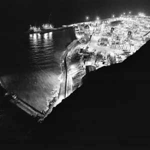 Logistics depot at the base of Shakespeare Cliff during construction of the Channel Logistics depot at the base of Shakespeare Cliff during construction of the Channel