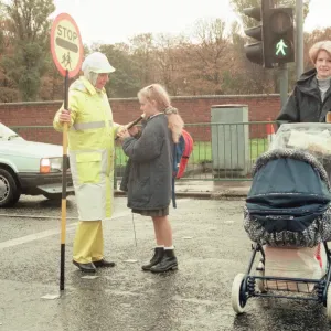 Lollipop lady Janet Taylor on duty at the junction of Trunk Road with Kings Road Lollipop lady Janet Taylor on duty at the junction of Trunk Road with Kings Road