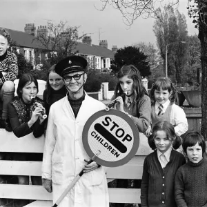 Lollipop Man Retires, Teesside, 1974 Lollipop Man Retires, Teesside, 1974