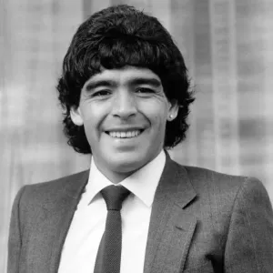 In London Argentinas Diego Maradona before the match at White Hart Lane