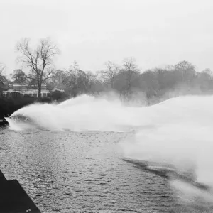 The London Fire Brigade and the Auxiliary Fire Service demonstrate the power of their