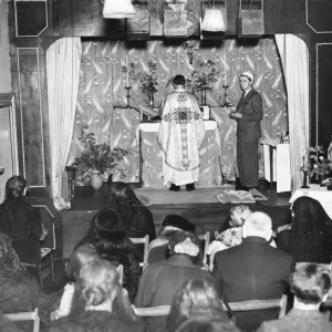 A London Soho Club is turned into a church at the time of The Blitz over Great Britain A London Soho Club is turned into a church at the time of The Blitz over Great Britain