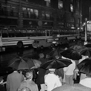 London travellers are soaked by the rain as the end of the 1976 drought is officially