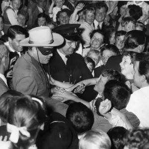 Clayton Moore at Cardiff in 1958 Print