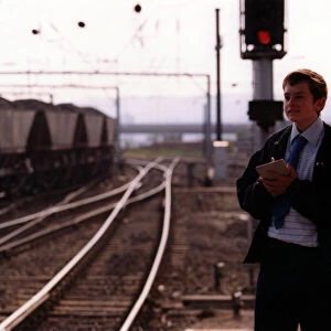 The loneliness of the long distance train spotter... John Colquhoun waiting for