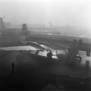 It is a long wait for planes at Gatwick airport, due to fog It is a long wait for planes at Gatwick airport, due to fog