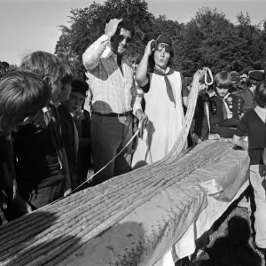Longest sausage. 1st Stoke Row Cub Section. June 1976