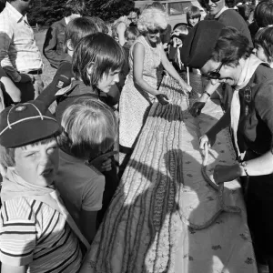 Longest sausage. 1st Stoke Row Cub Section. June 1976
