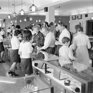 Looking for bargains, souvenir shopping, Majorca, Spain, August 1971 Looking for bargains, souvenir shopping, Majorca, Spain, August 1971