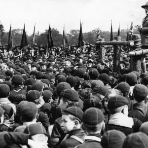 Print of Lord Baden-Powell at a 1933 Chief Scouts Rally Print of Lord Baden-Powell at a 1933 Chief Scouts Rally