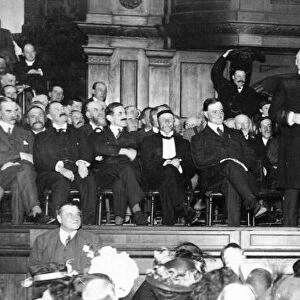 Lord Curzon addresses a recruiting meeting in Reading Town Hall at the beginning of