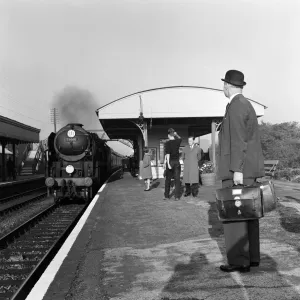 Print of Lord Denning at Whitchurch station, 16th September 1963