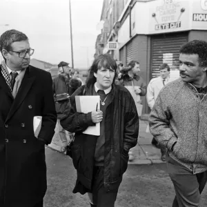 Lord Gifford visits Granby Street, Toxteth. 29th November 1988 Lord Gifford visits Granby Street, Toxteth. 29th November 1988