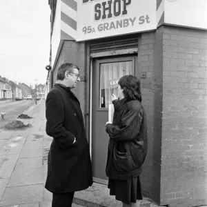 Lord Gifford visits Granby Street, Toxteth. 29th November 1988 Lord Gifford visits Granby Street, Toxteth. 29th November 1988
