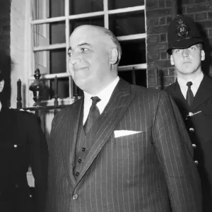 Lord Kilmuir Lord Chancellor (Sir David Maxwell Fyffe) seen here outside 10 Downing