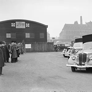 The Lord Mayor of Birmingham inspecting a fleet of new A. R. P