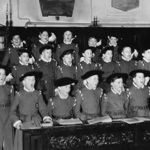 Lord Mayors City of London Choristers in Elizabethan Robes, 1939 Print