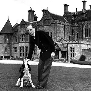 Lord Montagu of Beaulieu with his dog Remus 1954