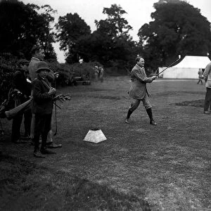 Lord Northcliffe pictured playing golf at Sutton Park. Alfred Harmsworth