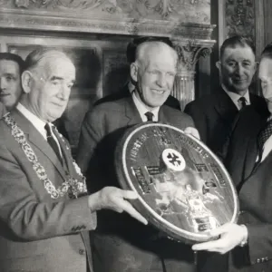 lord provos John johnston presents the plaque to the celtic staff 1967 ROBERT KELLY lord provos John johnston presents the plaque to the celtic staff 1967 ROBERT KELLY