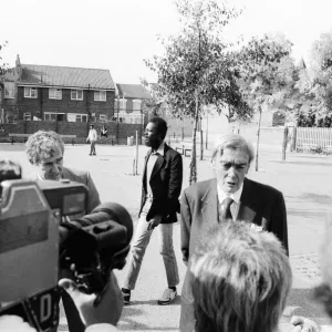 Lord Scarman returns to Brixton, London, Monday 6th October 1986 Lord Scarman returns to Brixton, London, Monday 6th October 1986