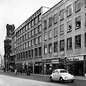 Lord Street, one of the main shopping streets in Liverpool, Merseyside, circa 1965