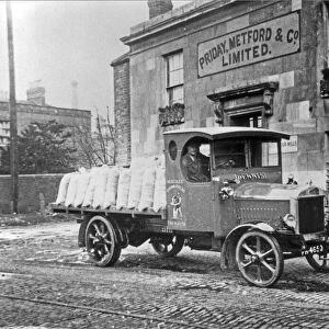 A lorry from the Hercules Bakery seen here outside Priday Metford mill, Gloucester docks