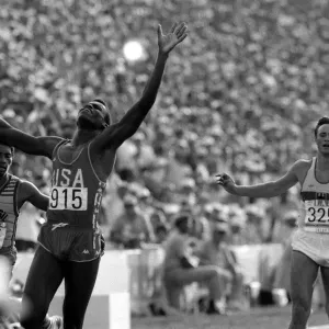 Carl Lewis Wins Gold in 100m Final Print Carl Lewis Wins Gold in 100m Final Print