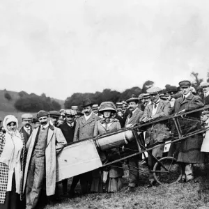 Louis Bleriot aviator with his wife on Dover cliffs after July 1909 his successful Louis Bleriot aviator with his wife on Dover cliffs after July 1909 his successful