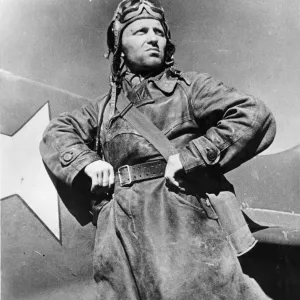 Print of Lt. Ivan Aksyutin in Soviet Air Force uniform, dated July 31, 1941 Print of Lt. Ivan Aksyutin in Soviet Air Force uniform, dated July 31, 1941