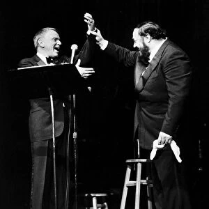 Luciano Pavarotti Opera Singer at a New York Concert with Frank Sinatra