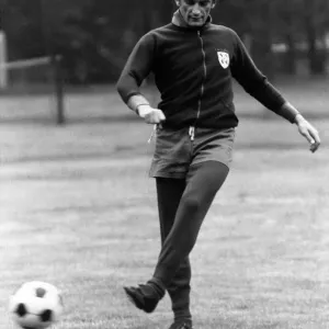 Luigi Riya striker of Cagliari (Sardinia), pictured training for their match against