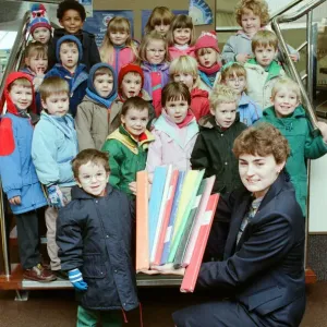 Luke Walker, from Marsden Nursery School, is seen with classmates who visited W H Smith Luke Walker, from Marsden Nursery School, is seen with classmates who visited W H Smith