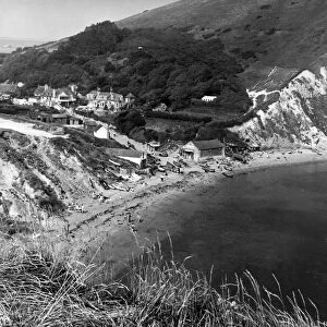 Lulworth Cove and Bindon Hill, Dorset. Circa 1955