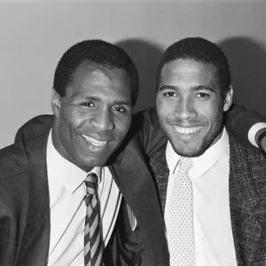 Luther Blissett, (left, in striped tie) and John Barnes (right Luther Blissett, (left, in striped tie) and John Barnes (right